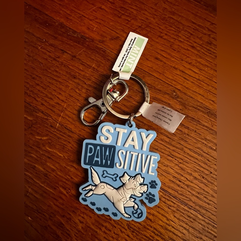 Stay Pawsitive Dog Disney Keychain